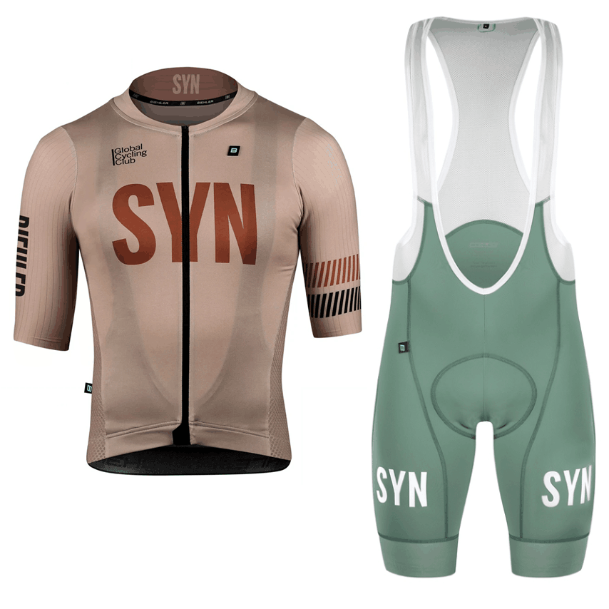 Cycling Bib Shorts - SYN Brown abbigliamento da ciclismo maglia