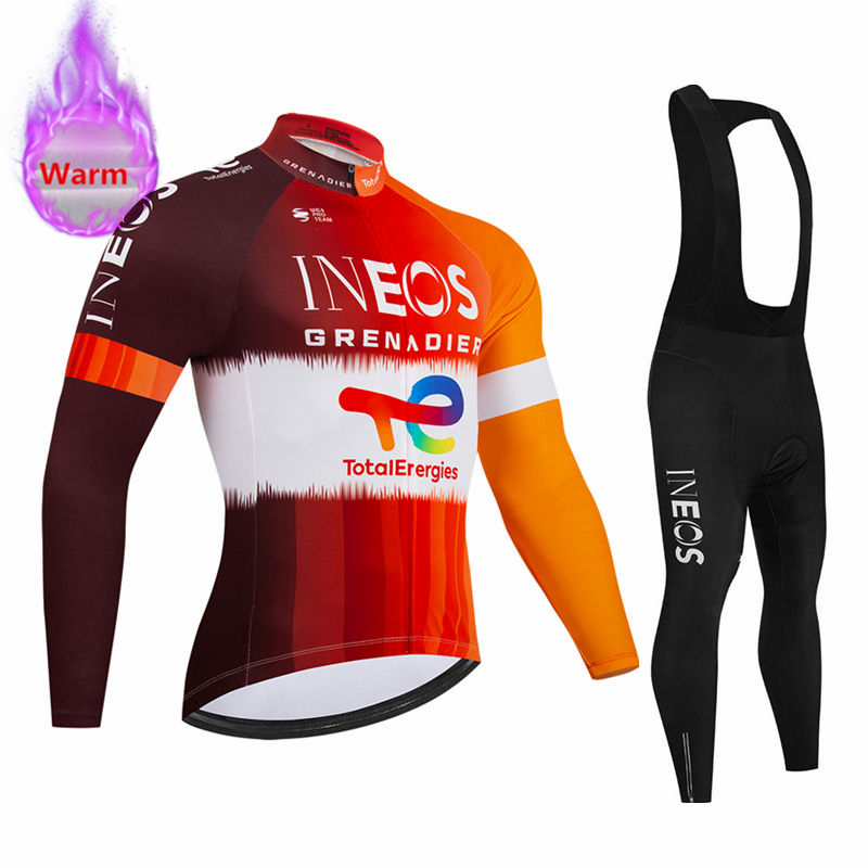 Cycling Bib Shorts - Set Maglia Termica Invernale a Maniche